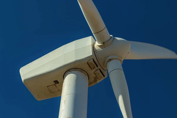 Wind Power Generator Telephoto Lens Shot Row Turbines Seashore Wind — Stock Photo, Image