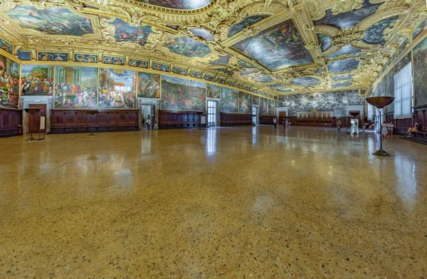 Venice Italien Augusti 2019 Inredning Dogepalatset Palazzo Ducale Senatens Kammare — Stockfoto