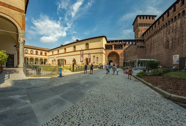 Milano Italia Agosto 2019 Visita Castello Sforzesco Secolo Castello Sforzesco — Foto Stock