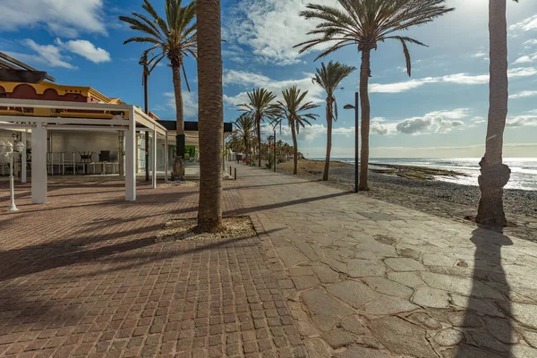 Las Americas Tenerife Spaine Marzo 2020 Calles Tranquilas Desiertas Del — Foto de Stock