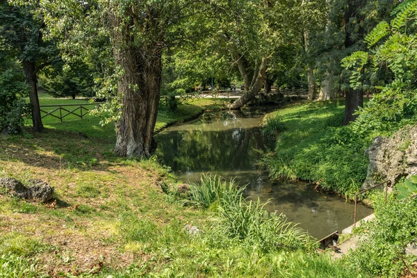 Milan Olaszország 2019 Augusztus Sforza Kastély Gyönyörű Parkja Század Castello — Stock Fotó