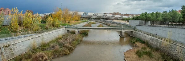 Madrid Espagne Décembre 2018 Pont Arganzuela Dessus Rivière Manzanares Centre — Photo