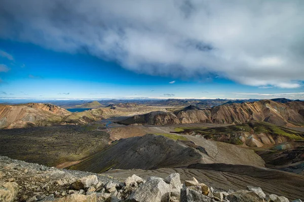 Colorful Sunset Landmannalaugar National Park Icelandic Popular Geothermal Area Scenic — Stock Photo, Image