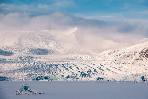 Vista Panorâmica Dos Icebergs Lagoa Glaciar Jokulsarlon Islândia — Fotografia de Stock