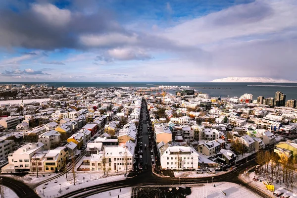 Vista Panorámica Del Centro Reikiavik Capital Islandia — Foto de Stock