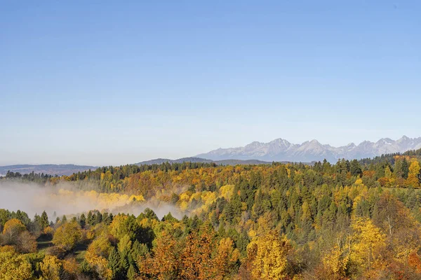 Wide View Beautiful Autumn Landscape High Tatra Mountains Background Slovakia — Stock Photo, Image