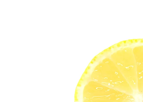 Cut Lemon Corner Isolate White Background — Stock Photo, Image