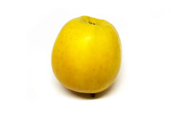 Fresh Bright Tasty Yellow Apple Isolate White — Stock Photo, Image