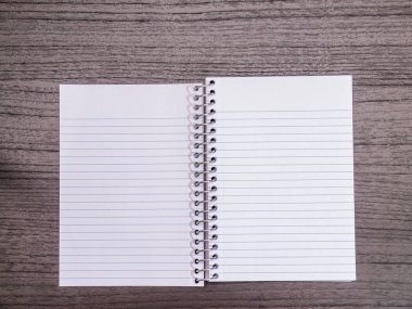 Koyu ahşap Danışma, açık Spiral defter