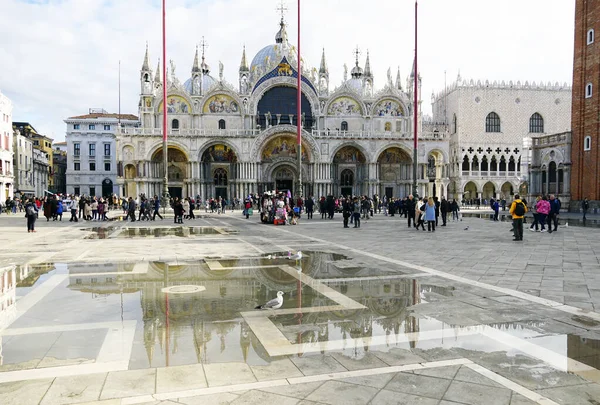 Plac Świętego Marka w Wenecji dwa dni po powodzi 18 listopada 2019 r. — Zdjęcie stockowe