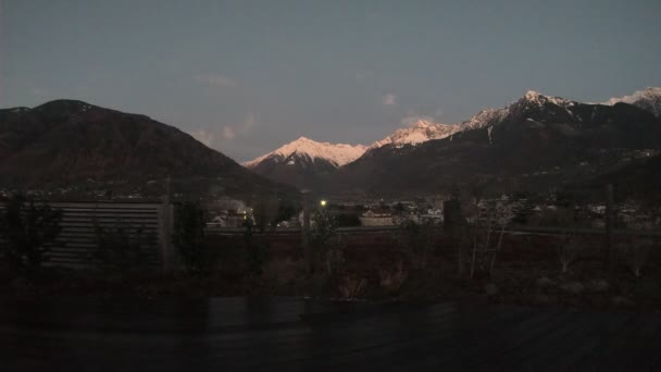 Upływ Czasu Mieście Merano Tyrol Południowy Włochy Wczesnym Rankiem Listopadzie — Wideo stockowe