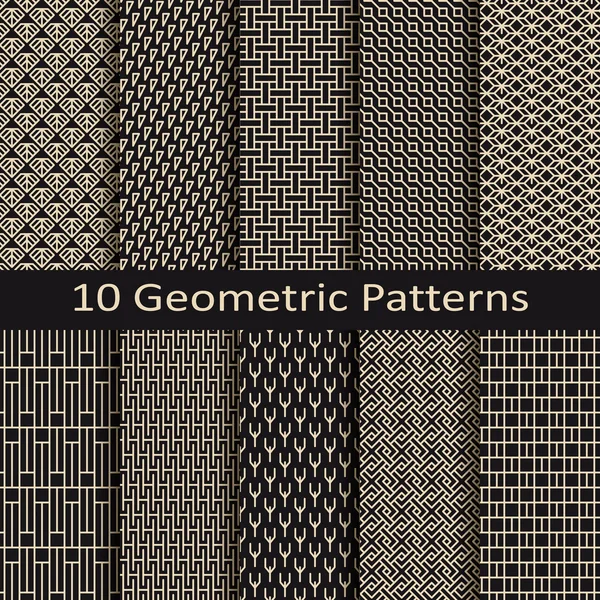 On kesintisiz vektör tek renkli geometrik desenleri — Stok Vektör