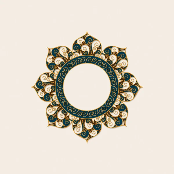 ベクトル カラフルな装飾とフレームの形でアラビア語ビンテージ フレーム — ストックベクタ
