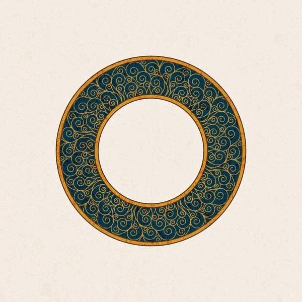 Modèle de cadre arabe vintage cercle vectoriel avec décoration florale — Image vectorielle