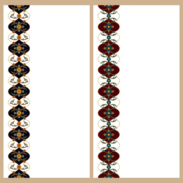 Set vectoriel avec deux cartes à décor arabe linéaire — Image vectorielle