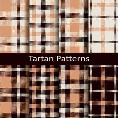 On kesintisiz tartan desen vektör seti