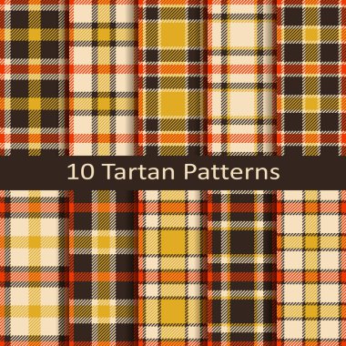 On kesintisiz vektör renkli tartan desenleri