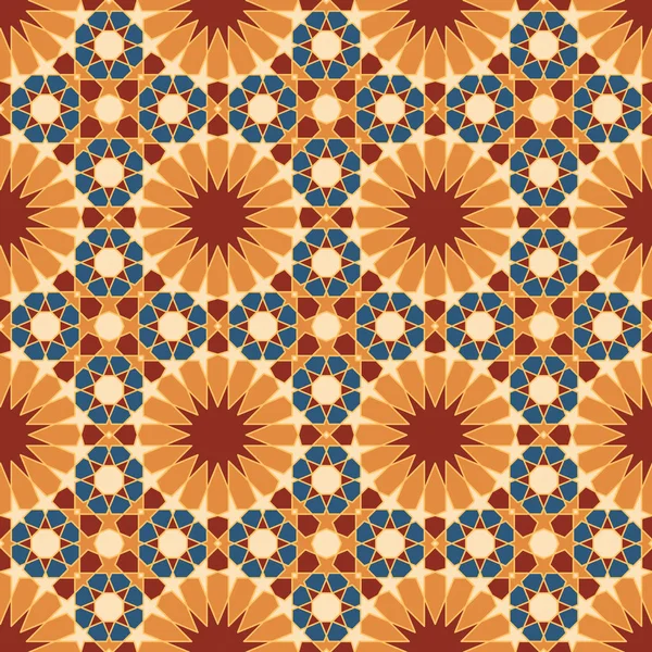 Bezešvá vektorová barevné hvězdy geometrické tradiční arabský vzor — Stockový vektor