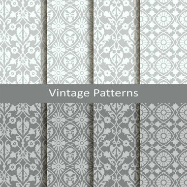 Sekiz vektör antika vintage Arapça şekillerinin ayarlayın. Ambalaj, kapakları, tekstil tasarım
