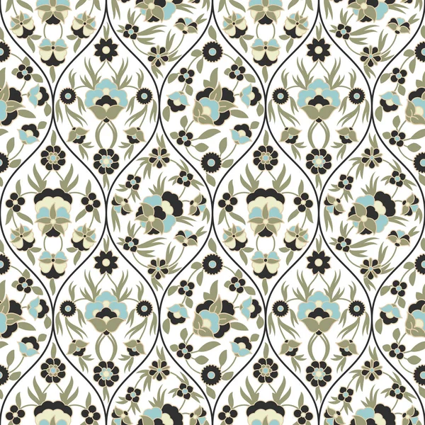 Patrón arabesco floral vector sin costuras con impresión vintage. diseño para cubiertas, textiles, envases — Archivo Imágenes Vectoriales