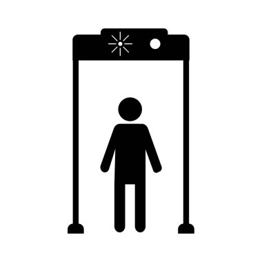 Metal dedektör işaretinden geçiş.