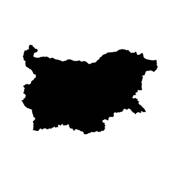 Mapa da Bulgária preenchido com sinal de cor preta em um backgrou branco —  Vetores de Stock