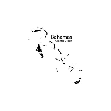Bahamalar kara harita işareti. Atlantik Okyanusu 10 derece