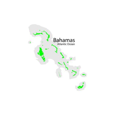 Bahamalar yeşil harita işareti Atlantik Okyanusu 10 birim