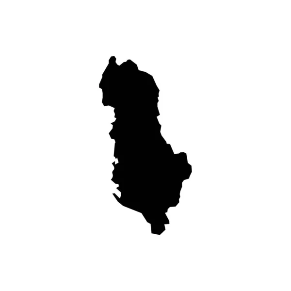 Peta Albania diisi dalam tanda warna hitam eps sepuluh - Stok Vektor