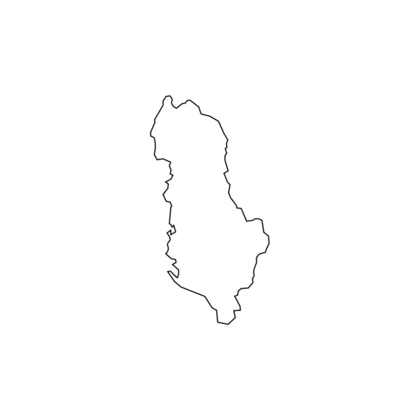 Peta Albania Sign - Garis tipis eps sepuluh - Stok Vektor
