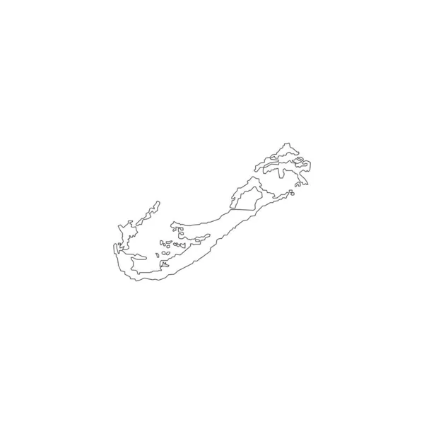 バミューダ地図記号-細い線が10ピーク — ストックベクタ