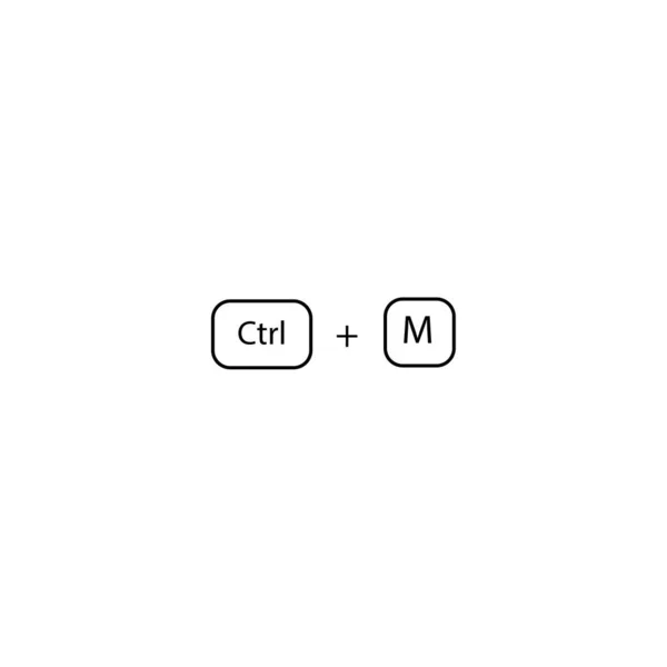 Kombinacja klawiszy skrótów Ctrl + M. — Wektor stockowy