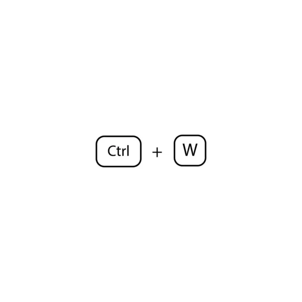 Kombinacja klawiszy skrótów Ctrl + W. Zamknij zakładkę eps dziesięć — Wektor stockowy