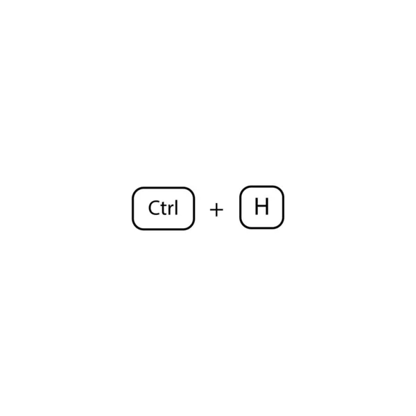 Tastatur-Tastenkombination ctrl + h.hide borders sign oder open history tab — Stockvektor