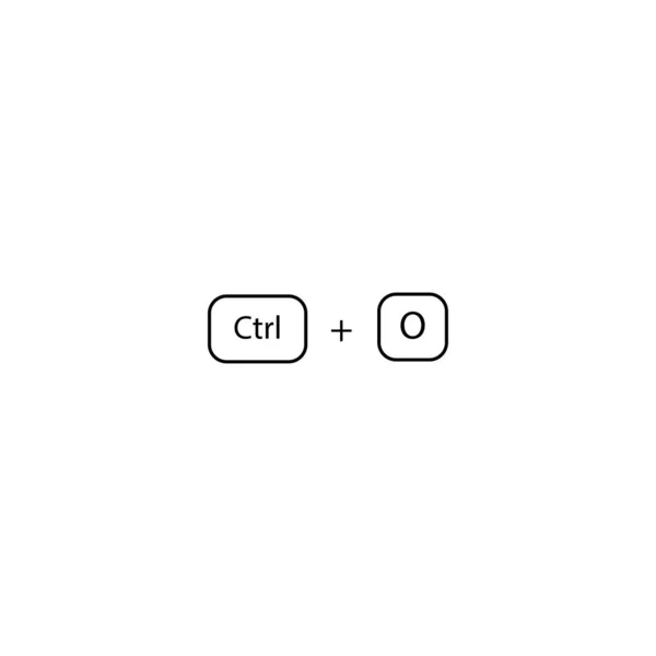 Sneltoets Ctrl O teken. Om een bestaand bestand eps openen — Stockvector