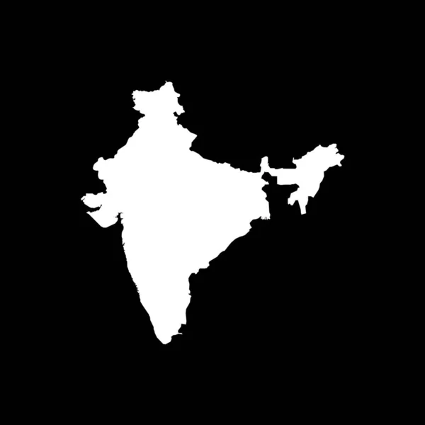 Indien Karte Gefüllt Mit Weißer Farbe Zeichen — Stockvektor