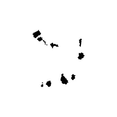 Cape Verde haritası siyah renk işaretiyle dolu.