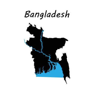Bangladeş ve nehir haritası işareti