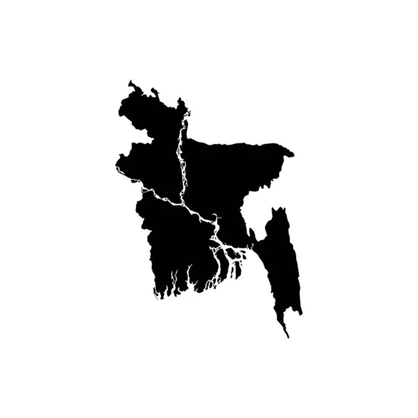Bangladesh Mapa Lleno Signo Negro — Vector de stock