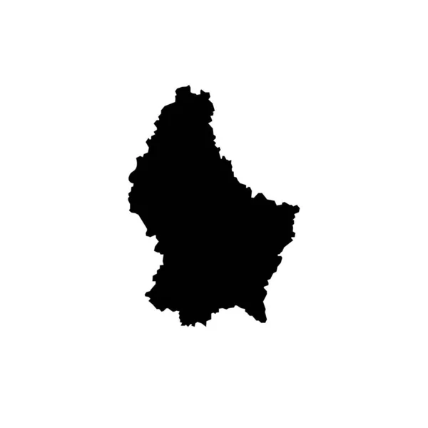Luxemburgo mapa preenchido com sinal de cor preta eps dez —  Vetores de Stock