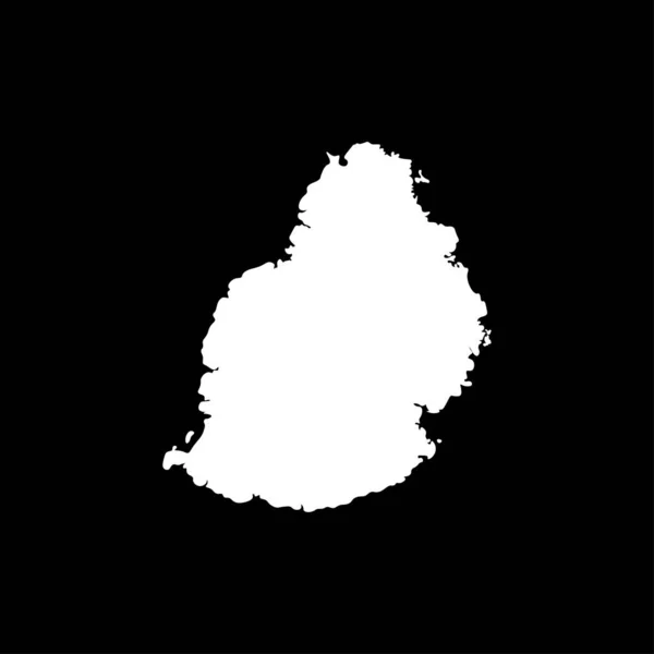黒い背景のモーリシャス地図 — ストックベクタ