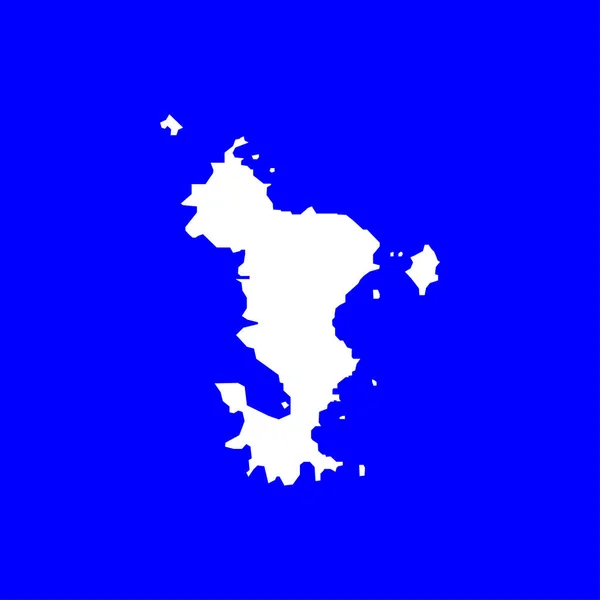 Карта острівного знака Майотта на синьому фоні десять кроків — стоковий вектор