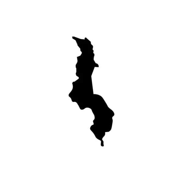 Malawi térkép fehér alapon eps tíz — Stock Vector
