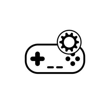 Vites simgesi ve oyun joystickleri siyah - vektör illüstrasyonu on