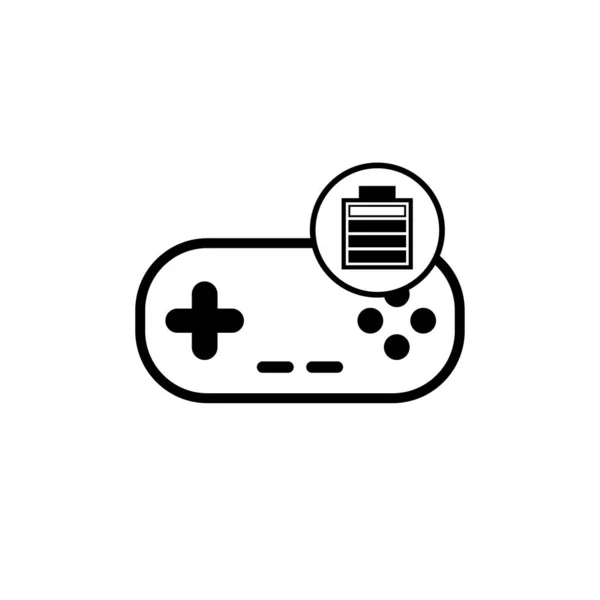 Battery icon and game joysticks black - vector illustration eps — ストックベクタ