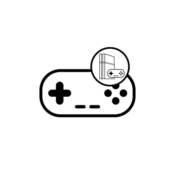 Play station et joysticks de jeu noir - illustration vectorielle eps — Image vectorielle