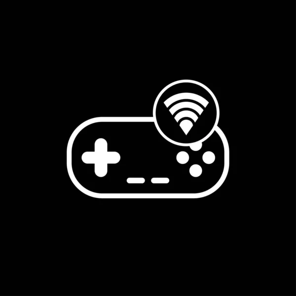 Wifiとゲームパッド黒-ベクトルイラストeps 10 — ストックベクタ