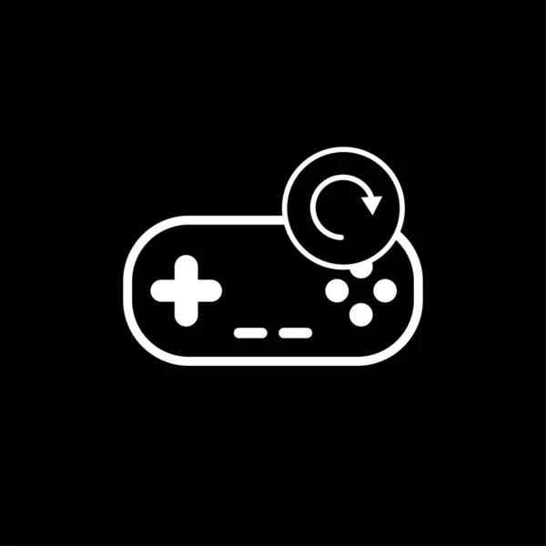 Gamepad und Refresh-Zeichen auf schwarzem Hintergrund Folge zehn — Stockvektor