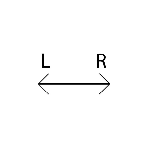 Flecha izquierda derecha y letra L y R signo. eps diez — Archivo Imágenes Vectoriales