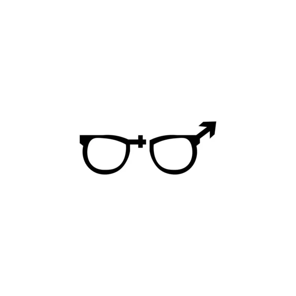 Szemüveg és nemi jel férfi és nő aláírás eps 10 — Stock Vector